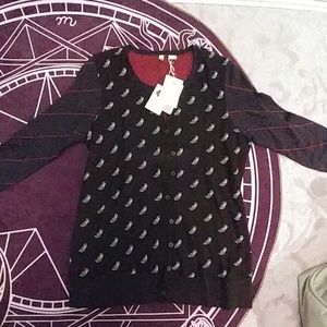 NWT Moth Anthropologie L Size Fox Cardigan Sweater